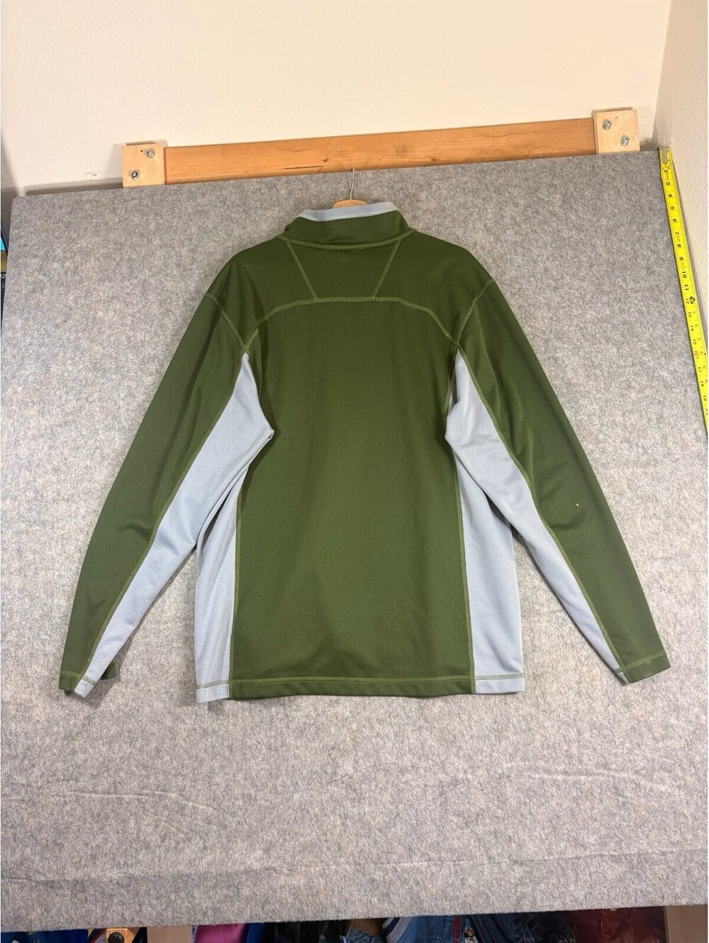 North Face Shirt Mens XL Green 1/4 Zip Fleece Lined Pullover Layer - Picture 2 of 7